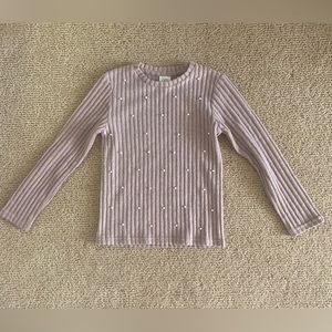 Girls Zara, sweater, rose pink, pearls